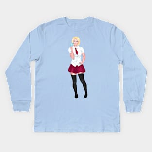 Power Girl as Class President Kids Long Sleeve T-Shirt